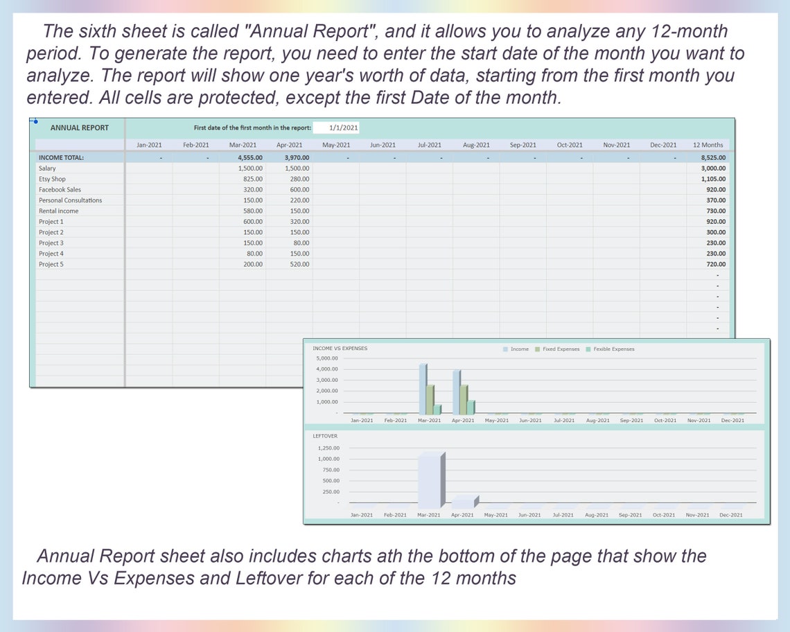 Small Business Expense Tracker Template Financial Log Spending Report ...