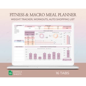 Ultimate Fitness Planner Spreadsheet Health Goals Digital Workout Organizer Weekly Tracker Fitness Journal Google Sheets Active Lifestyle