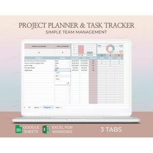 Team Management Spreadsheet for Project Planning Task Tracking Teamwork Organizer Template Project Management Excel Google Sheets Tool