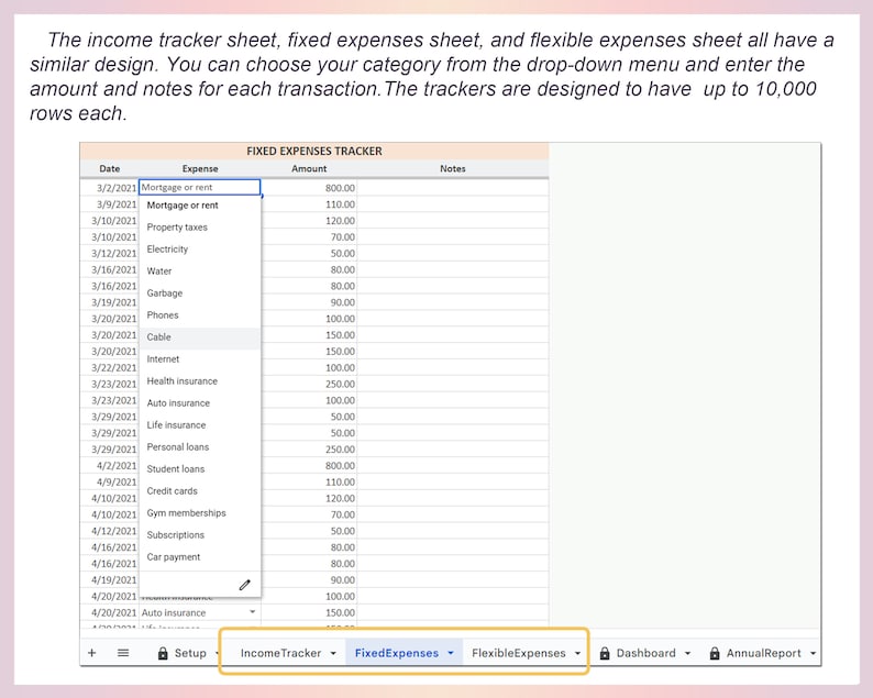 Income Expense Tracker Money Management Spreadsheet Business Spending ...