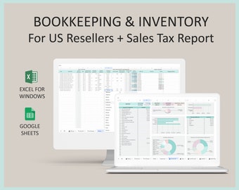 Accounting spreadsheet, Inventory For Resellers, Bookkeeping spreadsheet excel, Accounting template,Bookkeeping template excel,Google Sheets