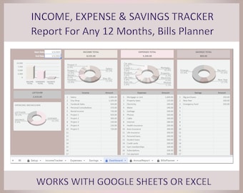Income Expense Savings Tracker Business Spending Log Personal Finance Template Budget Spreadsheet Money Management Google Sheets Excel