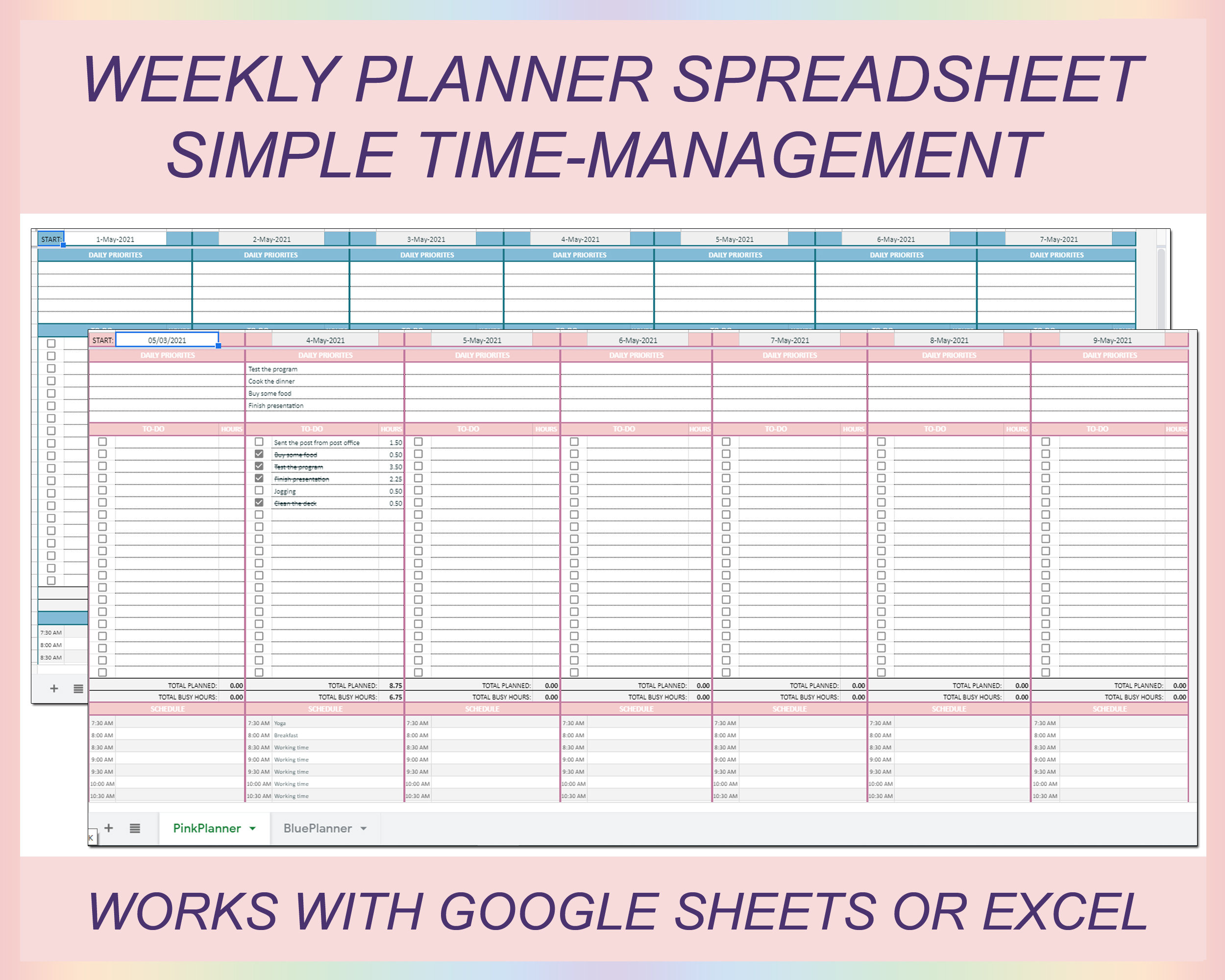 Weekly Planner Sheet Time Management Weekly Schedule Weekly - Etsy