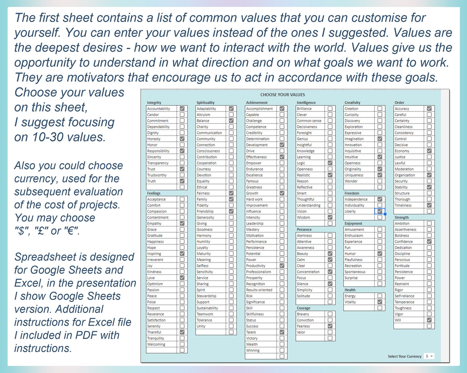 Life Planner Excel, Goal Setting, Project Planner Template, Kanban