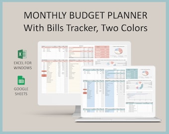 Excel Maandbudgetsjabloon Google Spreadsheets Planner Budget Spreadsheet Rekeningtracker Onkostenorganisator Financieel Persoonlijke Financiën Downloaden