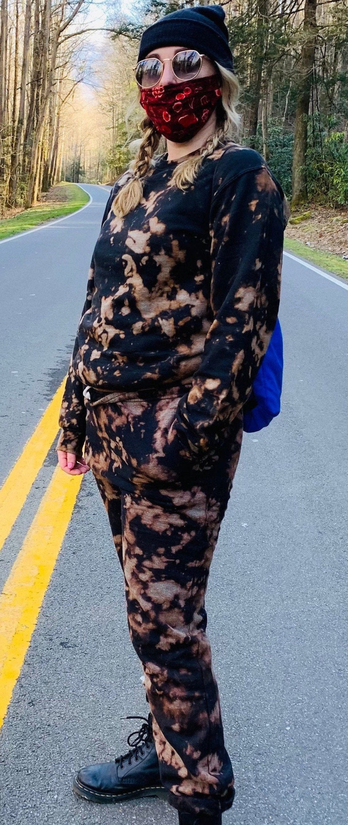 Bleached Set Reverse Tie Dye Jogger & Sweatshirt Set | Etsy