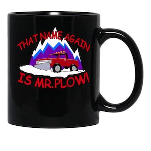 Mr. Plow Snow Plower Snow Removal Vintage Throwback Black Coffee Mug, Gift Coffee Mug