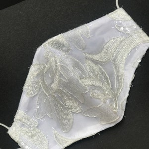 Elegant Delicate White Bridal Lace Mask