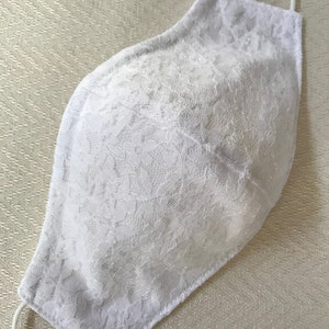 Delicate white lace  face mask
