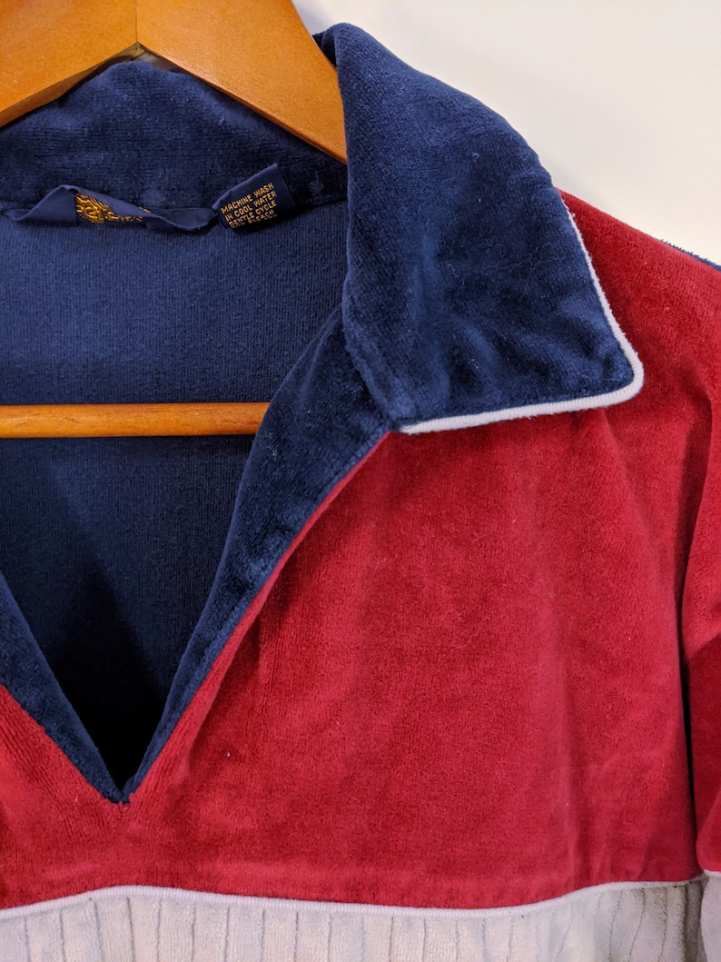 Vintage velour collared track shirt