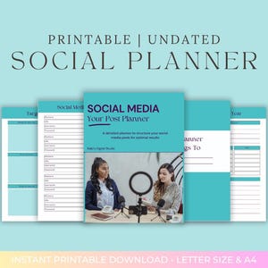 Digital Social Media Planner | Editable Canva Template | Content Calendar | Instagram Planner | SEO Content Strategy | Small Business Tool