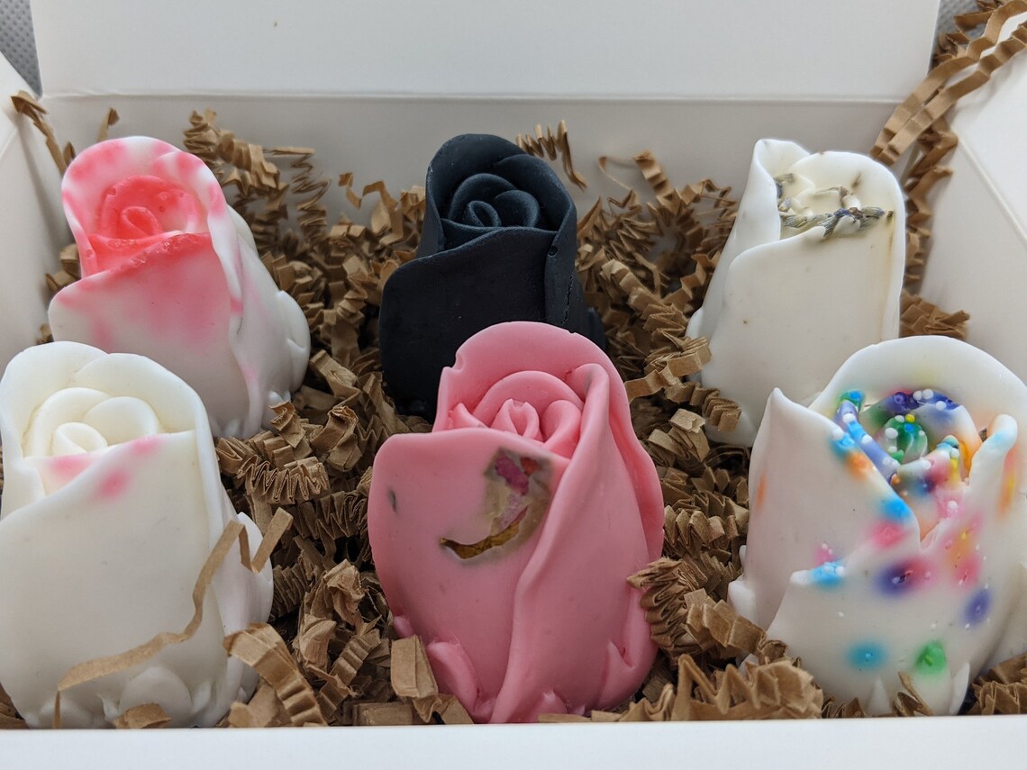 HALF Dozen Soap Roses Six Handmade Soaps Spa Gift Set Etsy