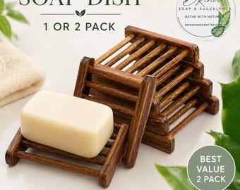 Rustic Bamboo Soap Dish, Handmade Soap Saver, Eco-Friendly Gift