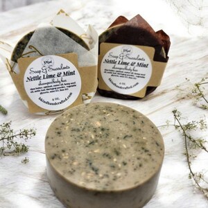 Nettle Shampoo Bar, Lime & Mint Shampoo Round, Bhringraj Shampoo, Organic Nettle Leaf Soap