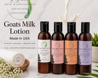 Goats Milk Lotion, Handmade Natural Lotion, Scented and Unscented, Made In USA