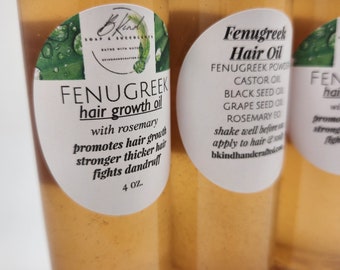 Rosemary+Fenugreek Herbal Hair Growth Oil, Extra Strength Hair Growth Oil, Scalp Serum, Fenugreek Oil, Moisturizing Dandruff, Scalp Oil