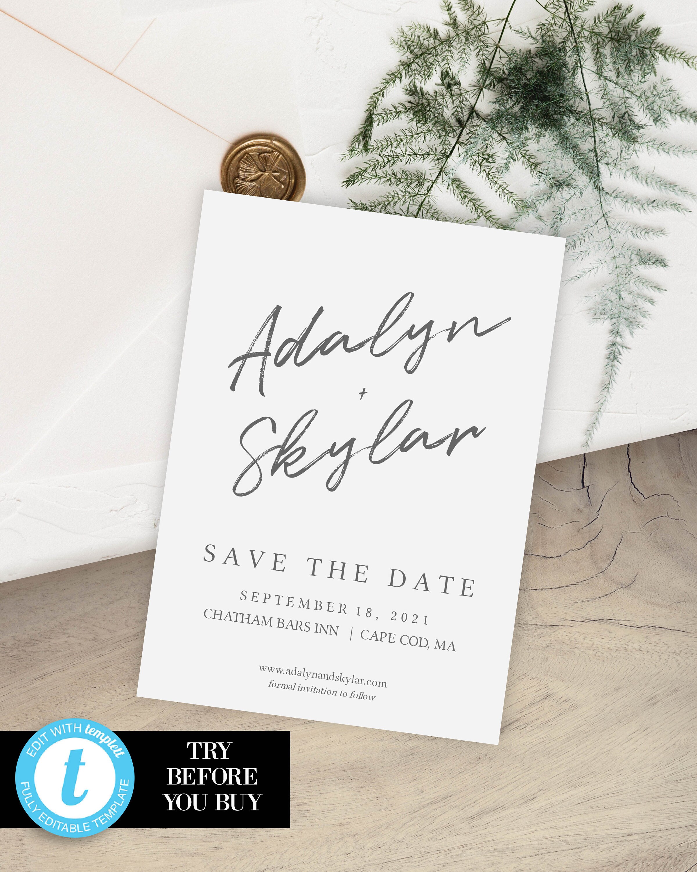 Printable Save the Date Card Template Save the Dates Templett - Etsy