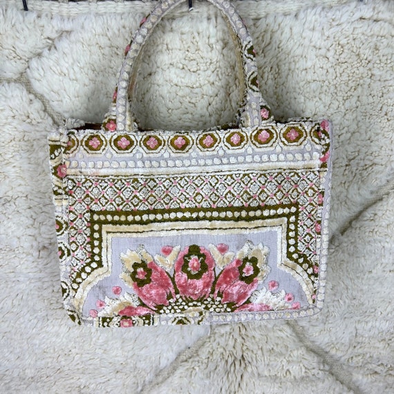 Unique large Moroccan tote bag, Stylish tote bag for women, Velvet floral Handmade morocco shoulder bag, Large laptop bag, Boho style bag