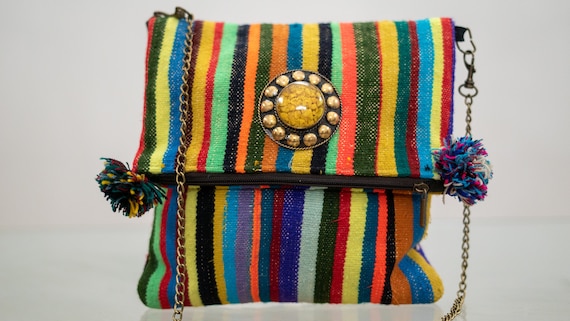 Handmade bag for ladies, Moroccan kilim rug handbag, Crossbody bag, Stylish purse, Colorful shoulder bag, Personalized clutch gift for her