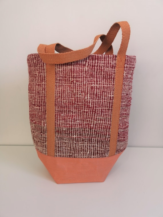 Kilim large tote handmade Laptop orange bag, Large suede tote bag, Moroccan shoulder bag, School bag, kilim orange and red big bag