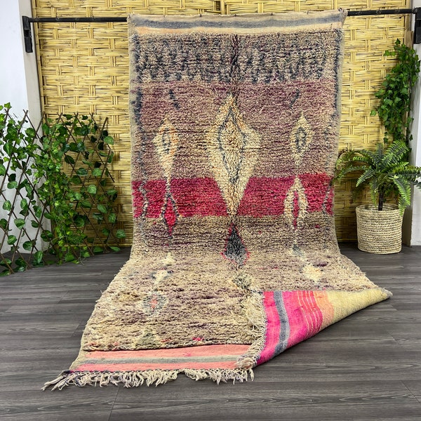 Vintage Moroccan rug, Authentic soft wool Moroccan rug, Handwoven old rug, Interior decor flooring, Patchwork carpet, Morocco area rug