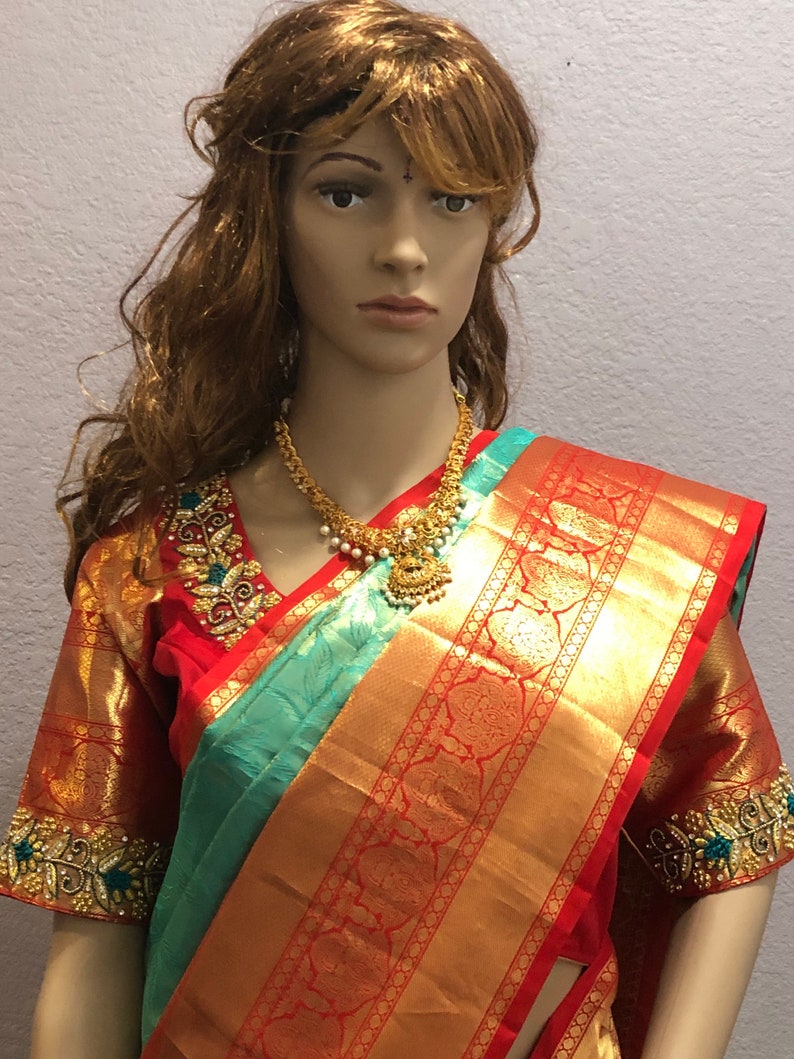 Kanchipuram Pure Pattu Tissue Saree With 1 Gm Gold Zari Etsy