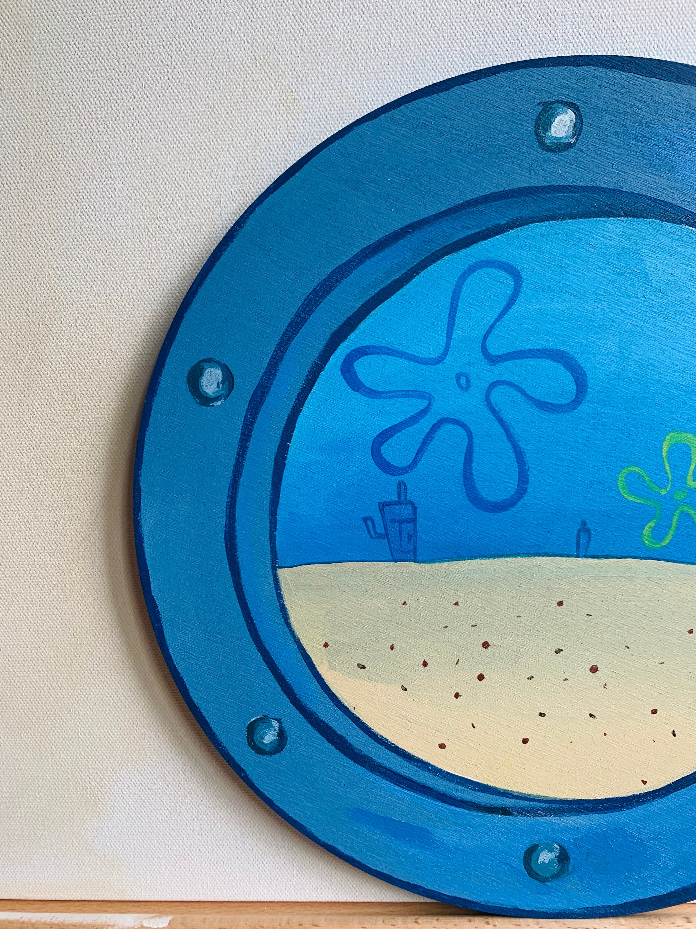 Spongebob Porthole Window Painting | Etsy