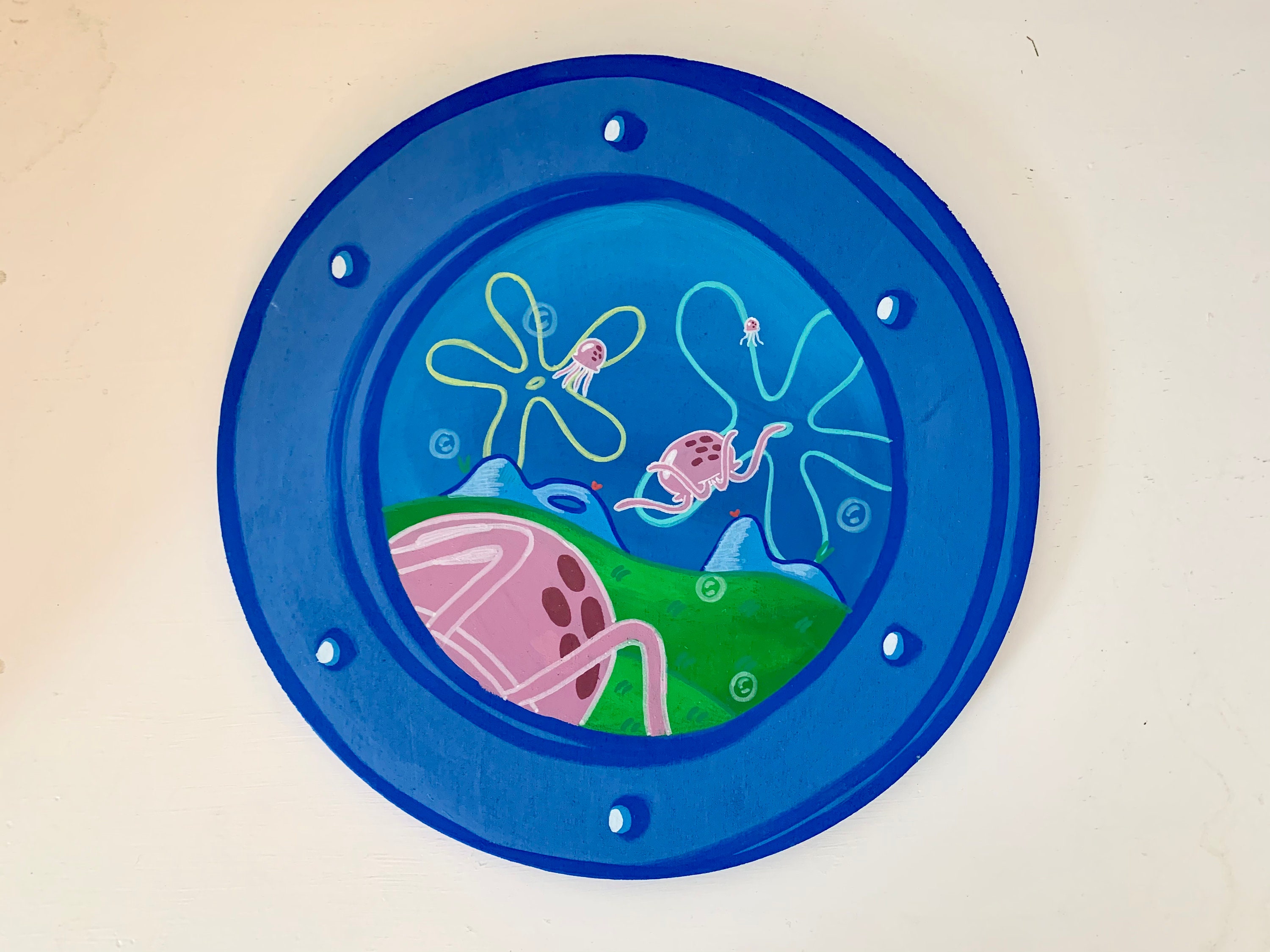Spongebob Porthole Window Painting | Etsy