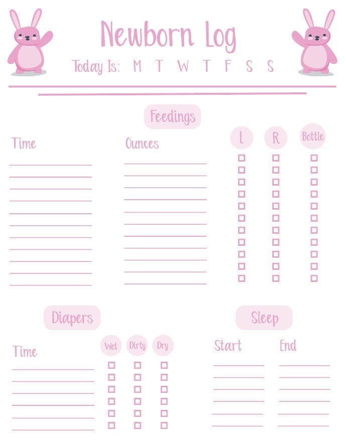 Free Printable Baby Baby Feeding And Diaper Log Pdf