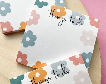 Things to Do Sticky Notes: Floral Mini Notepad