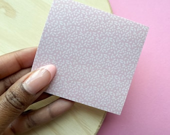 Pink Speckled Sticky Notes | mini notepad, cute stationery, positive note