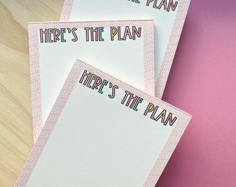 Here’s The Plan Notepad | To-Do List Notepad, Back to School, Planner Notepad, Organizer Notepad, List Pad, Lists, Stationery Items