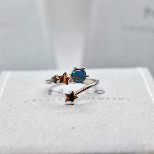 Australian Opal and star-shaped silver Rings