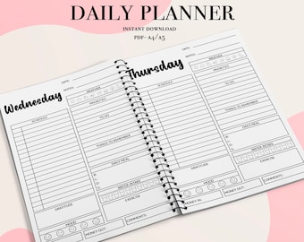 Printable 7 Day Planner, Daily Planner, Work Planner, Weekly Planner, Download 365 Daily Planner, Everyday Planner, 365 Daily Log PDF