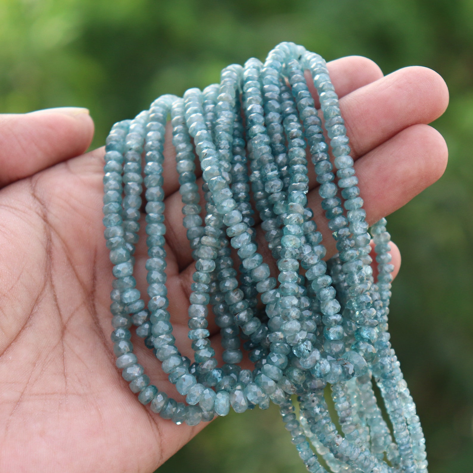 Natural Blue Zircon 3mm Beads Faceted Rondelles Beads For Etsy