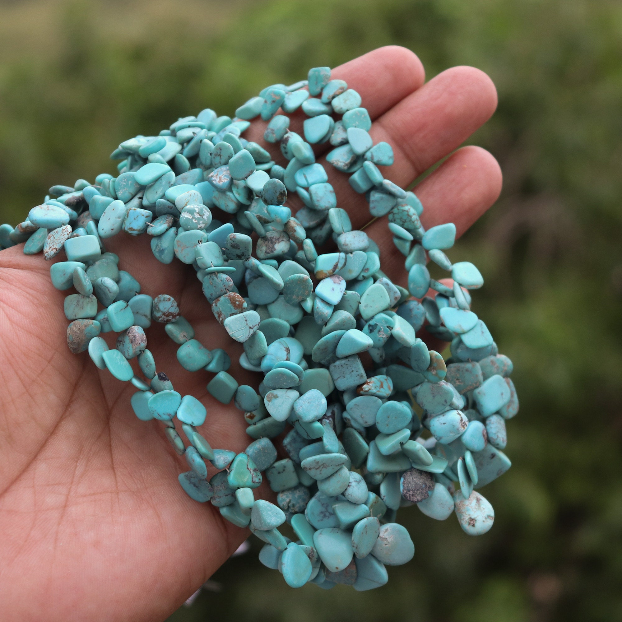 Natural Turquoise 7mm Chips Smooth Chips For Jewelry Making Etsy
