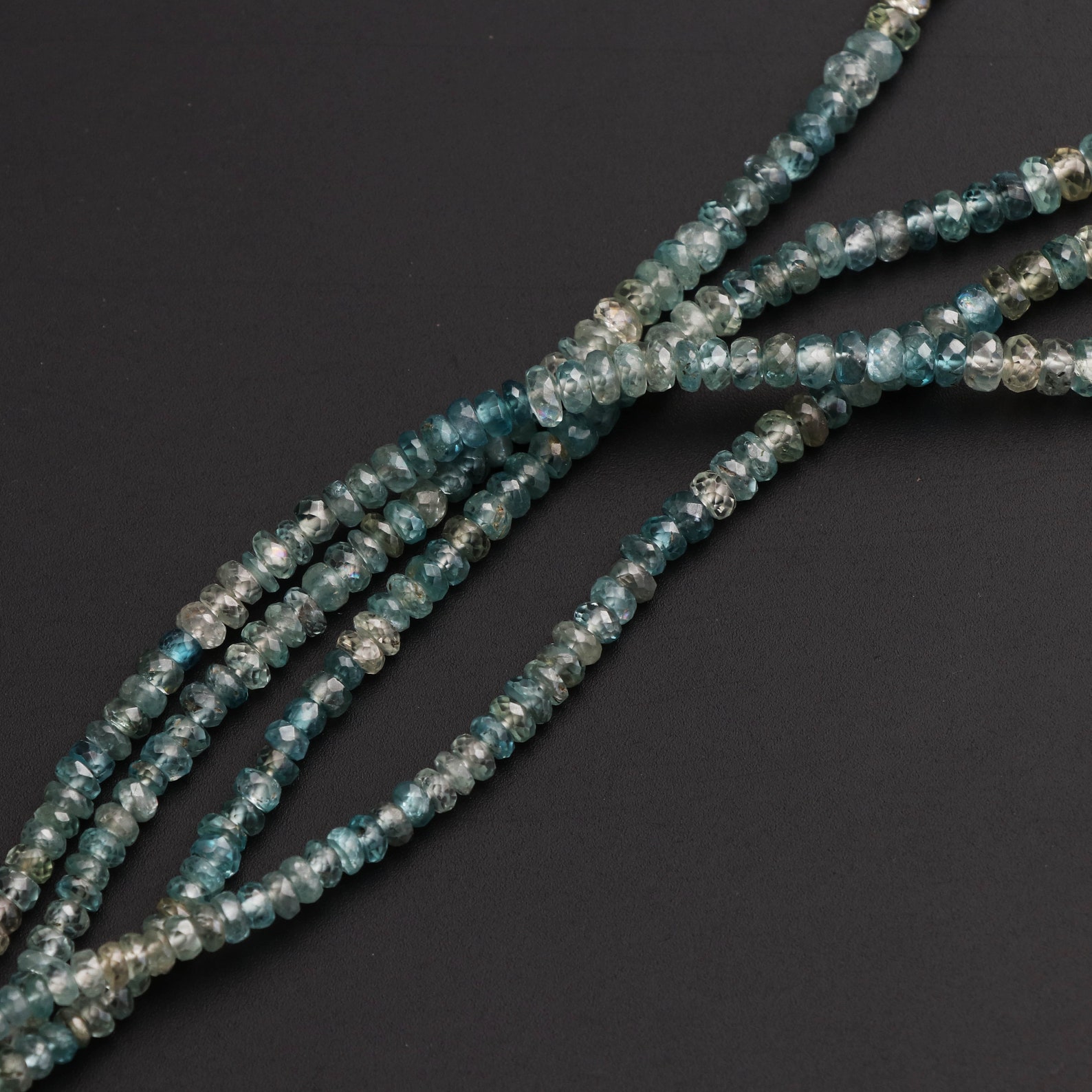Natural Blue Zircon 6mm Beads Faceted Rondelles Beads For Etsy