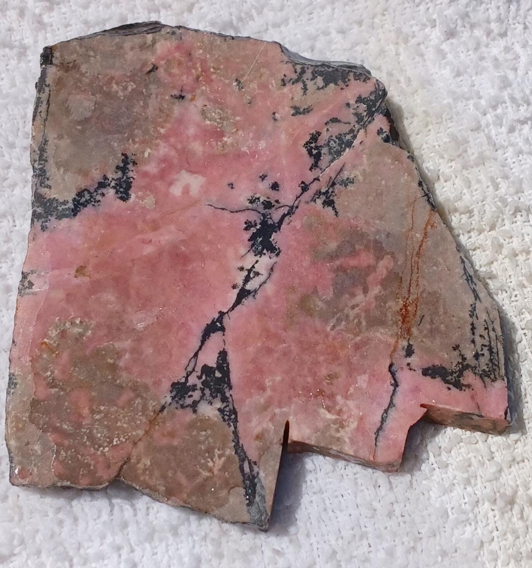 Rhodonite Slab, Pink, Gray, and Black Gemstone - Etsy