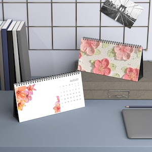 Floral Desktop Calendar 2025 | Monthly Planner, Home Decor, Gift for Her, Office Organization, Desk Accessory