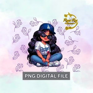 LA Baseball Latina, Chicana old school Png, Baseball fan couple Chicano LA Digital image only / PNG / Clip art/ sublimation dtf