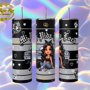 Vaso 20 OZ Wrap PNG Chicano Spanish Girl Cholo, Chola La Sadgirl 20oz Tumbler Wrap, Old School 20oz Skinny Tumbler Wrap, Descarga instantánea