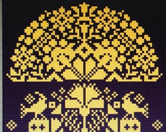 Quaker Cross Stitch Sampler chart/pattern using original Quaker motifs