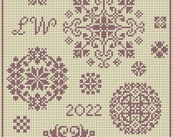 Quaker Cross Stitch Sampler PDF chart/pattern using original Quaker motifs