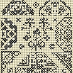 NEW BOOK Quaker Samplers in Cross Stitch PDF Book uses the beautiful medallion motifs and patterns to create lovely samplers to embroider image 7