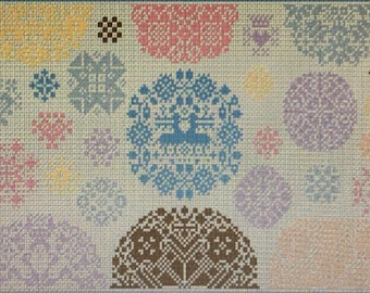 Quaker Cross Stitch Sampler chart/pattern using original Quaker motifs