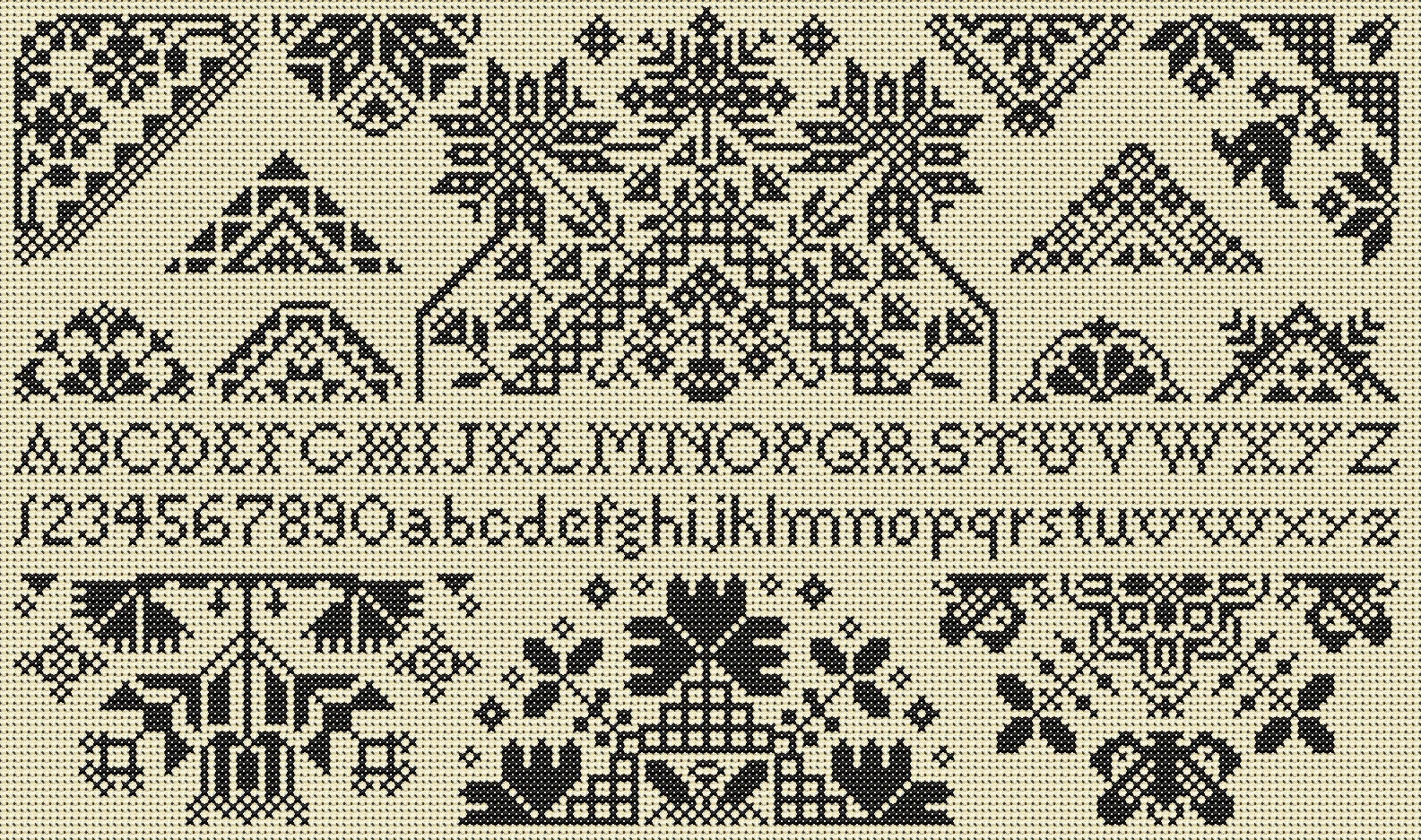 Quaker Cross Stitch Sampler PDF chart/pattern using original Etsy