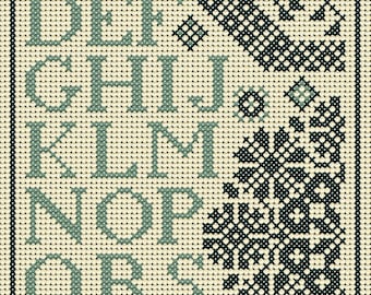Quaker Cross Stitch Sampler PDF chart/pattern using original Quaker motifs