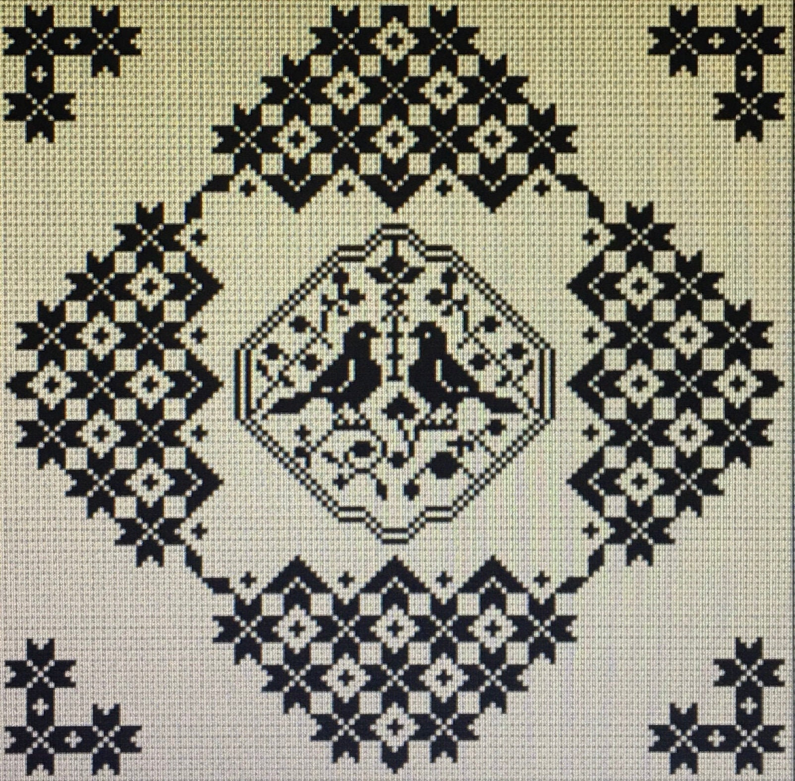 Quaker Cross Stitch Sampler Chart/pattern Using Original Quaker Motifs Etsy