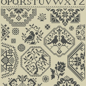 NEW BOOK Quaker Samplers in Cross Stitch PDF Book uses the beautiful medallion motifs and patterns to create lovely samplers to embroider image 2