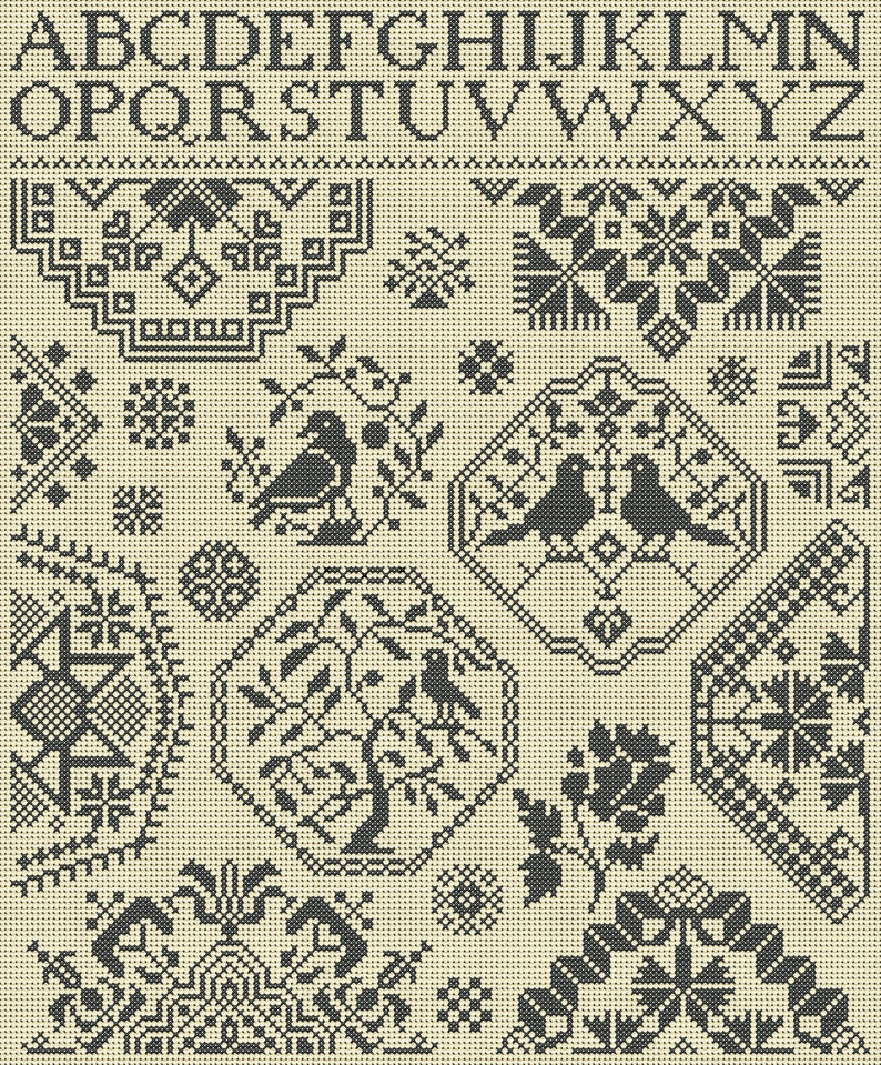 NEW BOOK Quaker Samplers in Cross Stitch PDF Book uses the beautiful medallion motifs and patterns to create lovely samplers to embroider image 2